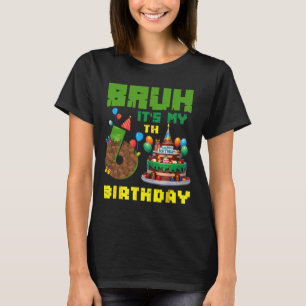 T-shirt Rétro Bruh C'est Mon Anniversaire 6 Ans Gâteau Pix