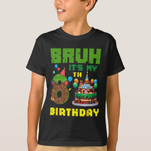 T-shirt Retro Bruh C'est Mon Anniversaire De 8 Ans Gâteau