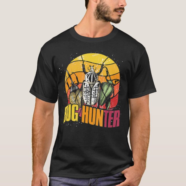 T-shirt Retro Bug Hunter Beetle Entomologie Biologiste Bug (Devant)