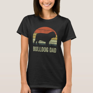T-shirt Retro Bulldog Papa Pour Hommes Bulldog Chien Papa