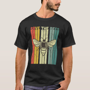 T-shirt Retro Bumblebee Beekeeper Vintage Sauvez Les Abeil