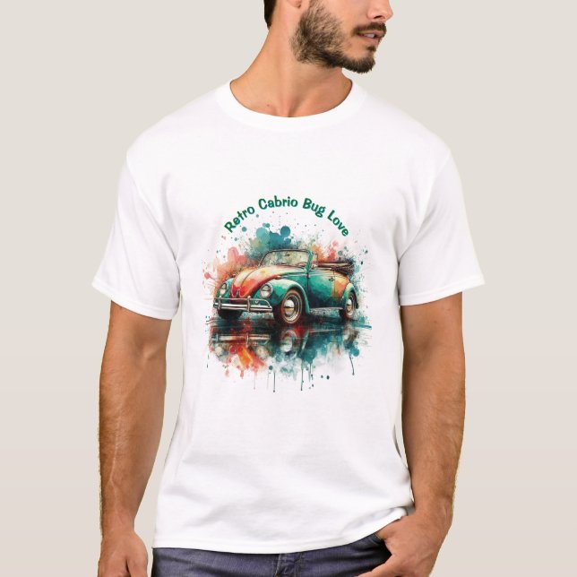 T-shirt Rétro Cabrio Bug Love (Devant)