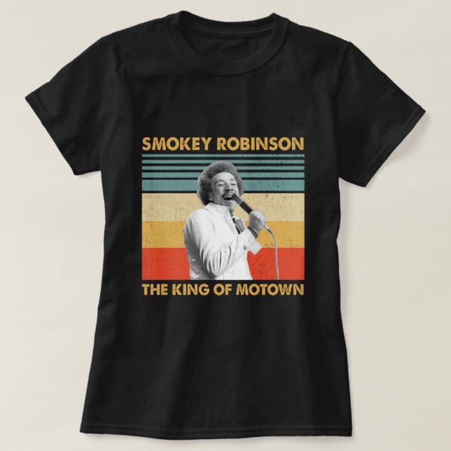 T-shirt Retro Cadeaux Smokey Robinson Le Roi De Motown (Design devant)