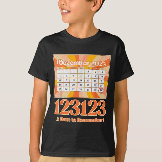 T-shirt Retro Calendar_ Remember New Year's Eve 2023-24  (Devant)