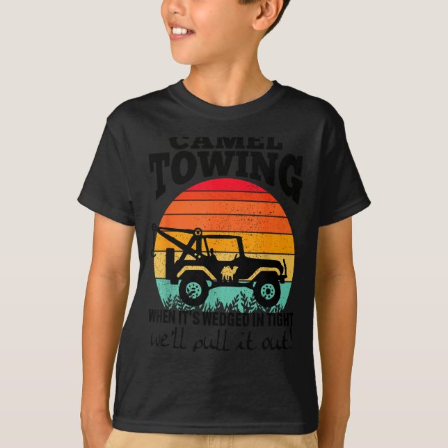T-shirt Retro Camel Towing Sarcastic Quotes Life Without M (Devant)