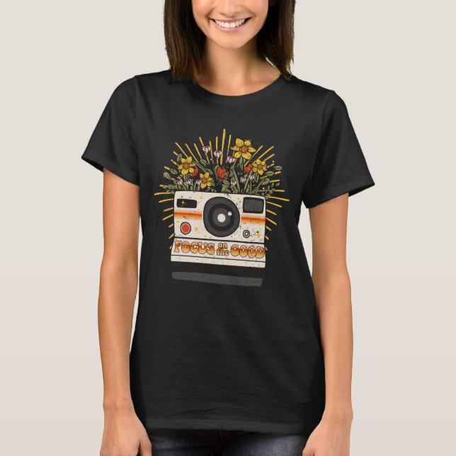 T-shirt Retro Camera Focus sur le bien (Devant)