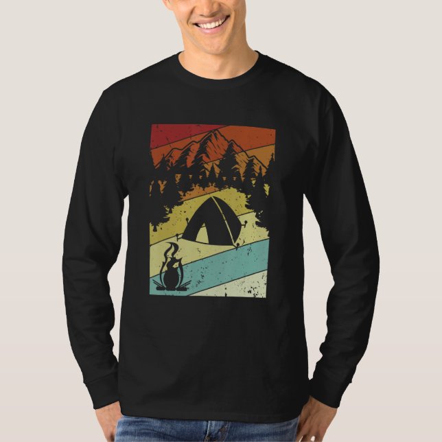 T-shirt Retro Campgrounds Glamping Backpacking Camper Camp (Devant)