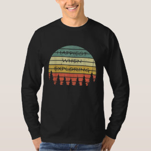 T-shirt Retro Camping Plus Heureux En Explorant Vintage Fo
