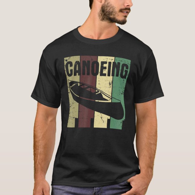 T-shirt Retro Canoeing Paddle Paddling Canoeist Kayak Kaya (Devant)