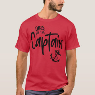 T-shirt Rétro Capitaine Femme Dibs Sur Le Capitaine Funny 