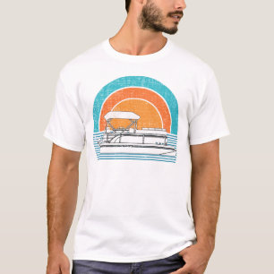 T-shirt Rétro capitaine vintage Pontoon Boat Pontoon de