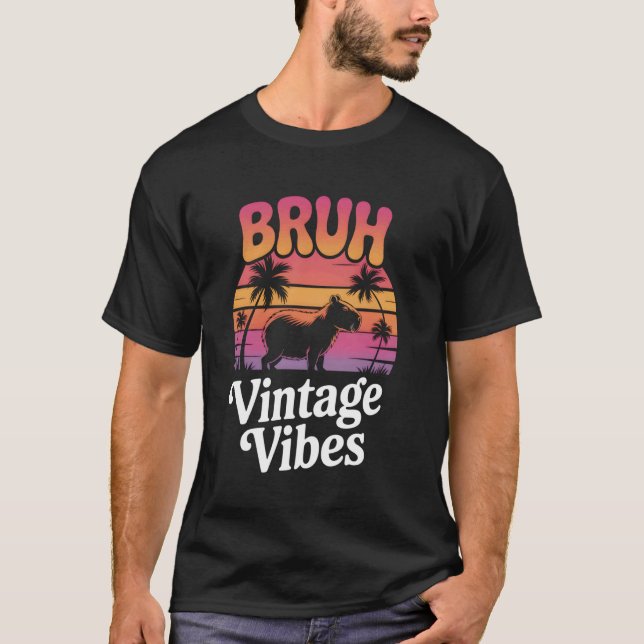 T-shirt Rétro Capybara Bruh Vintage (Devant)