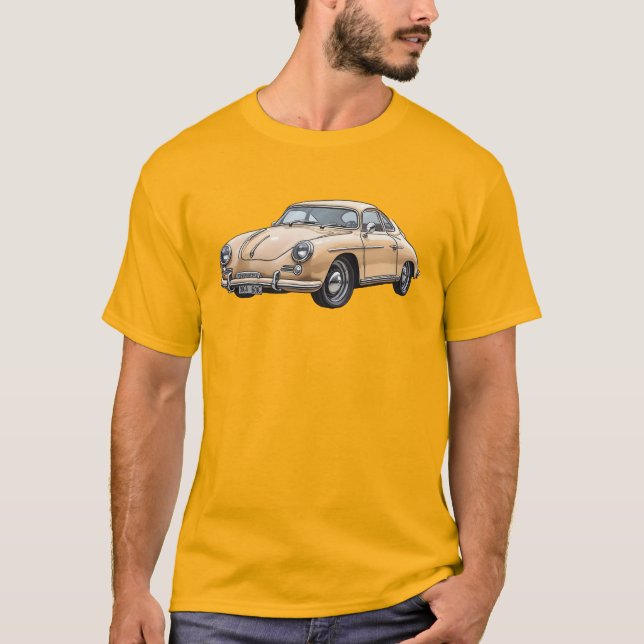 T-shirt Retro car drawing (Devant)