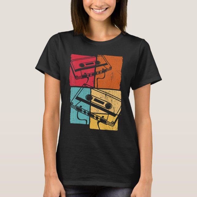 T-shirt Retro Cassette Musique Bande Vintage Mixte (Devant)