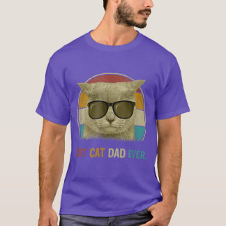 T-shirt Retro Cat Best Cat Dad Ever Cat Funny Cat Daddy Ca