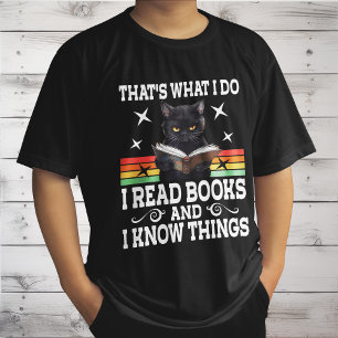 T-shirt Retro Cat Livres Le Lecteur Halloween Lecture Cade