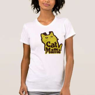 T-shirt Retro Cat Mama - Graphique de chat jaune m