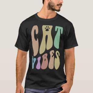 T-shirt Rétro CAT VIBES Pws Humour animal de compagnie mam