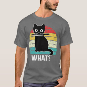 T-shirt Rétro Ce Chat Couteau Noir Meow Kitty Funny Chats 