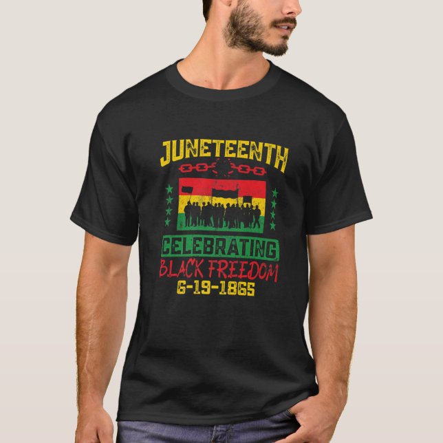 T-shirt Retro Celebrating Black Freedom Junenth June 19Th (Devant)