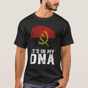 T-shirt Retro C'est dans mon ADN Empreinte Angola Drapeau