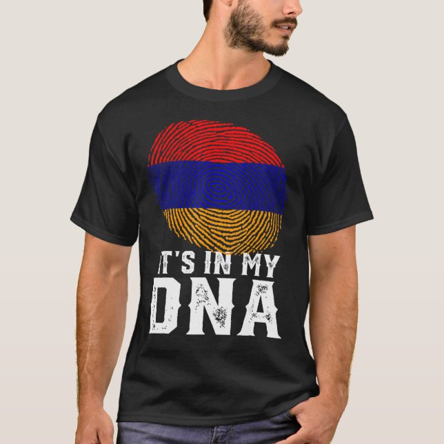 T-shirt Retro C'est dans mon ADN empreintes digitales Armé (Devant)