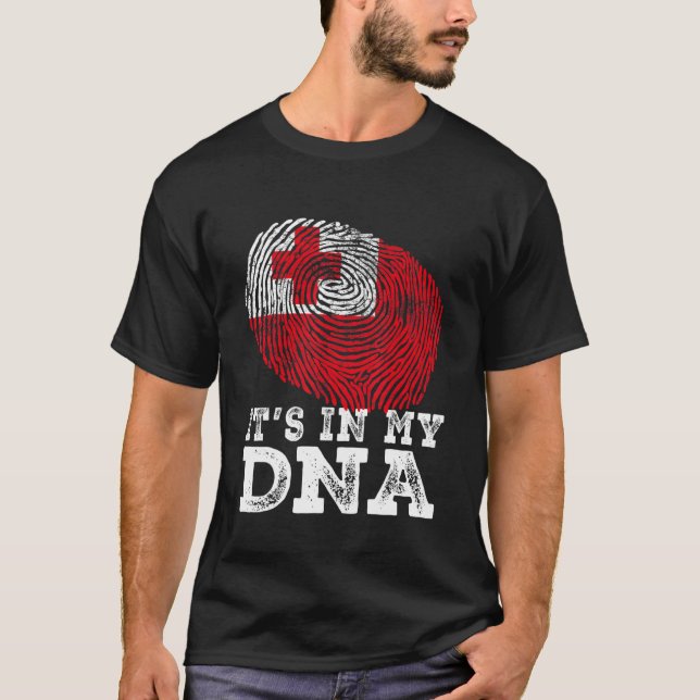 T-shirt Retro C'est dans mon Dna Tonga drapeau (Devant)
