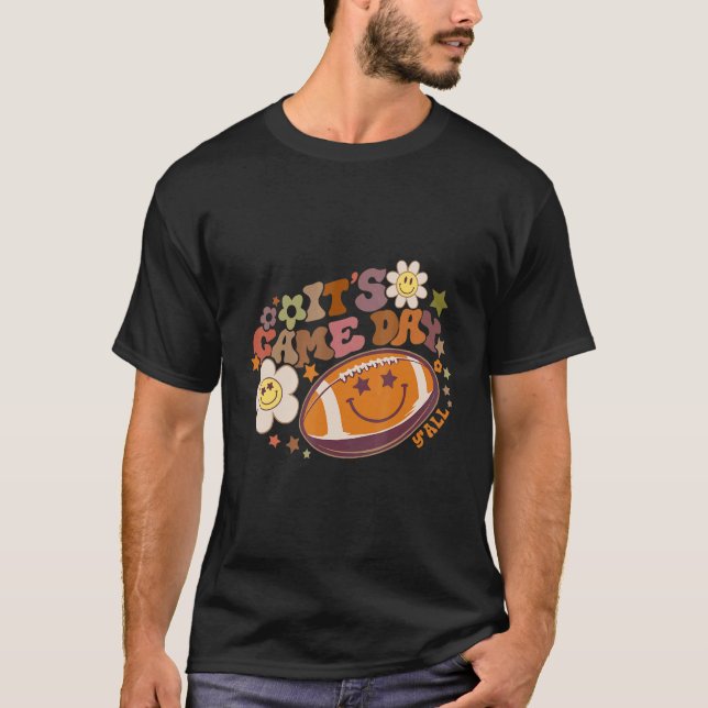 T-shirt Retro C'est Jeu Jour Hippie Football Américain Hap (Devant)