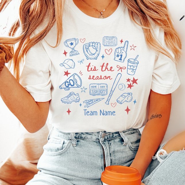 T-shirt Rétro C'est la Saison Baseball Nom d'équipe person (Créateur téléchargé)