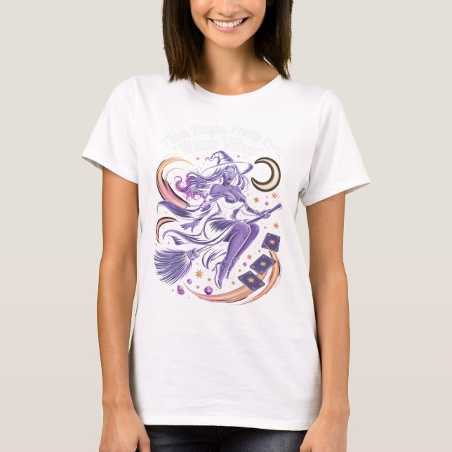 T-shirt Retro C'Est La Saison Blue Patchwork Fantôme Fille (Devant)