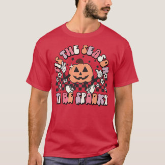 T-shirt Retro C'Est La Saison D'Être Éffrayant Floral Citr