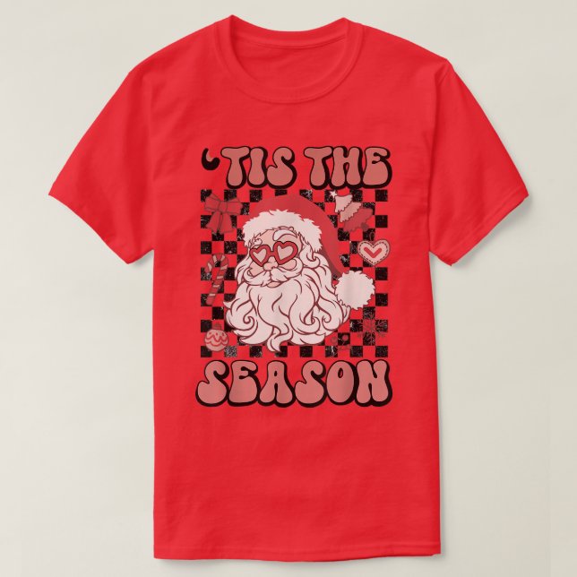 T-shirt Retro C'Est La Saison Santa Claus Famille de Noël (Design devant)