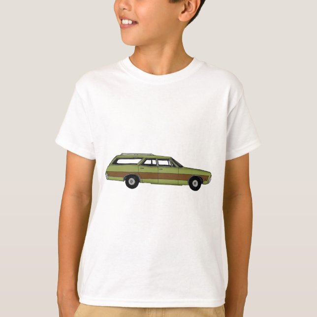 T-shirt rétro chariot de station (Devant)