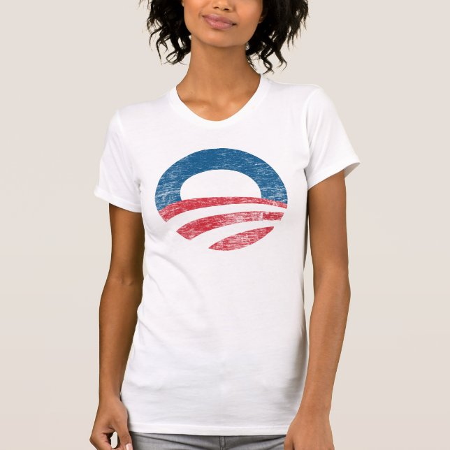 T-shirt Rétro chemise 2012 de logo d'Obama (Devant)