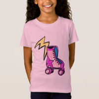 Rétro chemise de Rollerskate de la fille de la