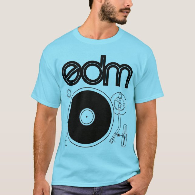 T-shirt Rétro chemise de Tourne-disque d'EDM (Devant)