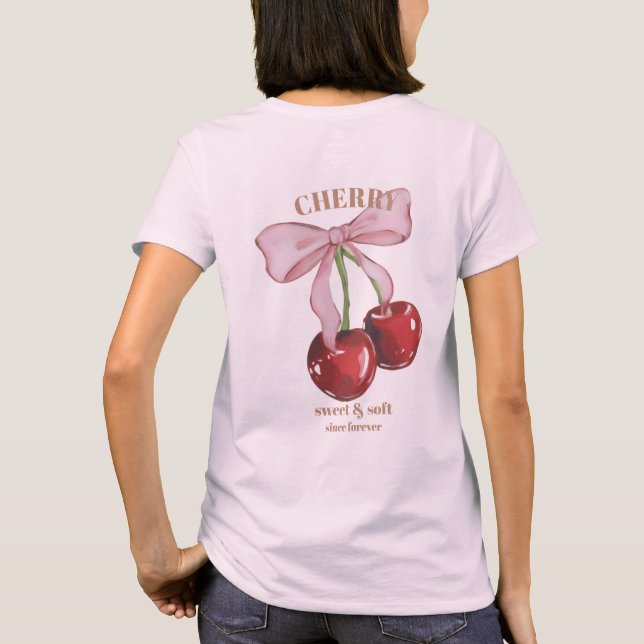 T-shirt Retro Cherry Sweet & Soft Since Forever Slogan (Dos)