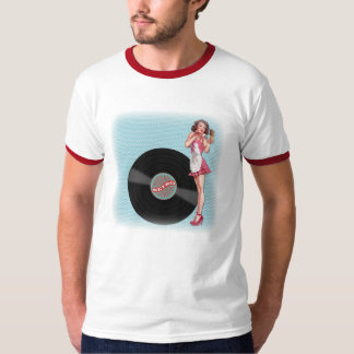 T-shirt Retro Chic Pinup Vinyl Girl