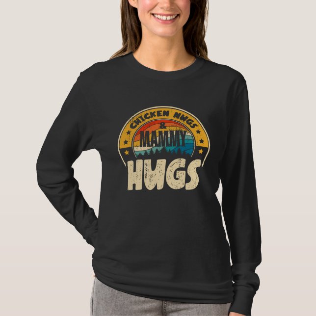T-shirt Retro Chicken Nugs Nuggets Foodies  Mammy Hugs (Devant)