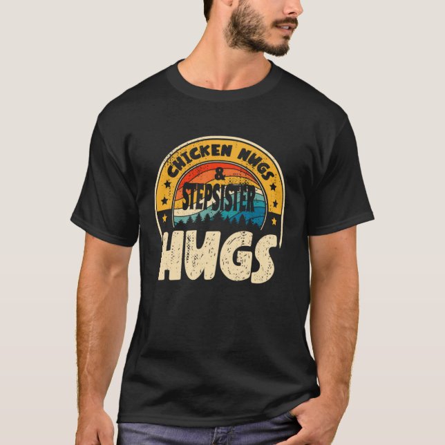 T-shirt Retro Chicken Nugs Nuggets Foodies  Stepsister Hug (Devant)