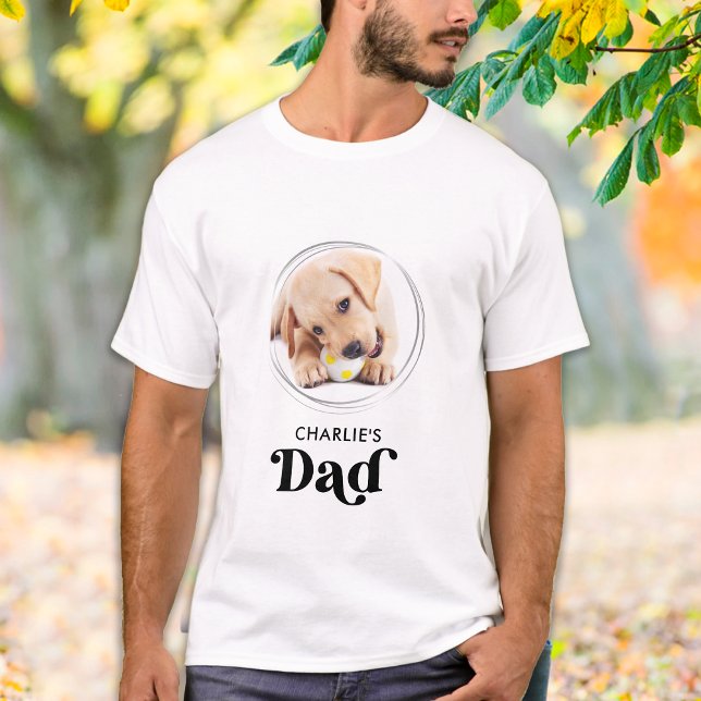 T-shirt Retro Chien DAD Personnalisé Chien Chien Photo Ani (Créateur téléchargé)