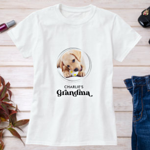 T-shirt Retro Chien GRANDMA Personnalisé Chien Chien Photo