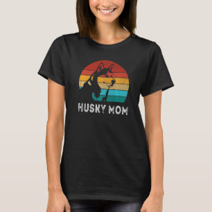 T-shirt Retro Chien Husky Maman Chien Sibérien Husky