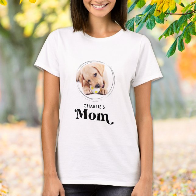T-shirt Retro Chien MOM Personnalisé Chien Chien Photo Ani (Créateur téléchargé)