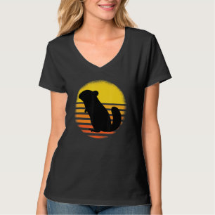 T-shirt Retro Chinchilla poche animal de compagnie Rodent