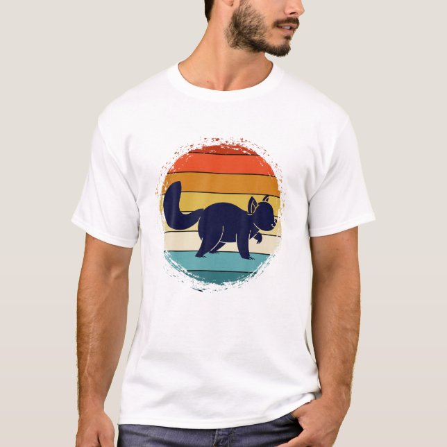 T-shirt Retro Chinois de la faune Forêt Rouge Panda (Devant)