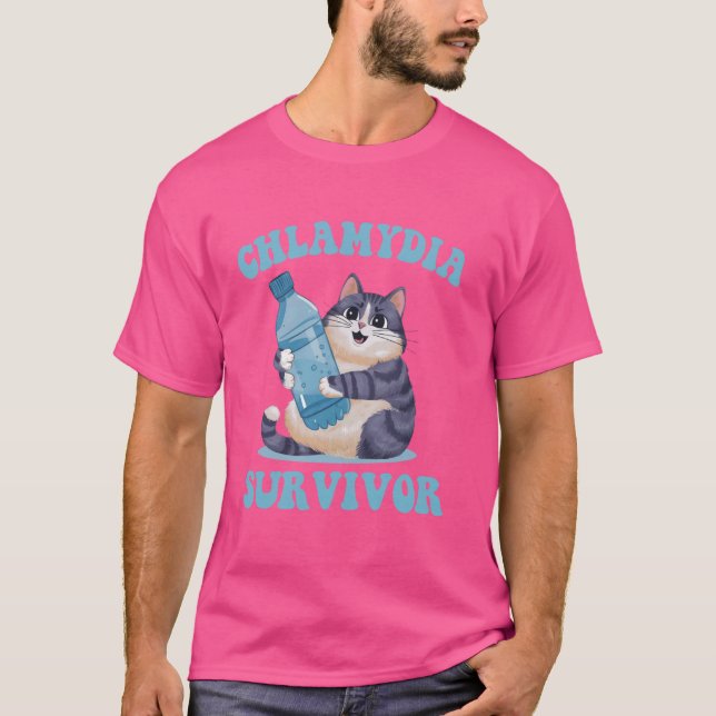 T-shirt Retro Chlamydia Survivor Funny Chat Meme Sarcastiq (Devant)