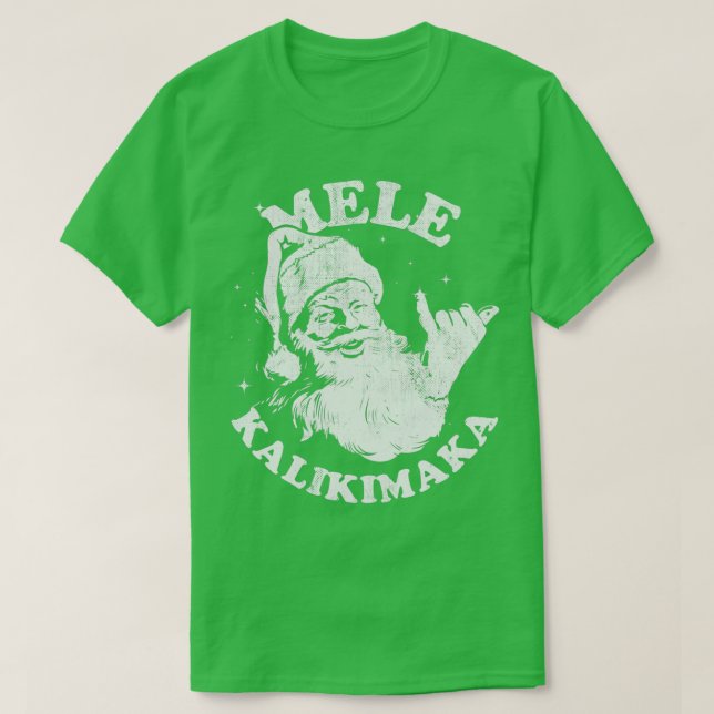 T-shirt Retro Christmas Mele Kalikimaka Père Noël Shaka Ha (Design devant)