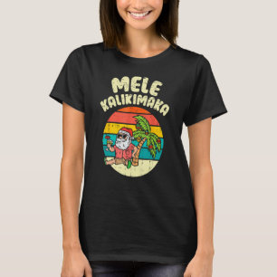 T-shirt Retro Christmas Mele Kalikimaka Père Noël Shaka Ha
