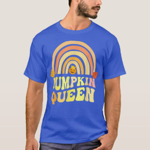 T-shirt Retro CITROUILLE QUEEN Rainbow Carver Lady Fall Ca